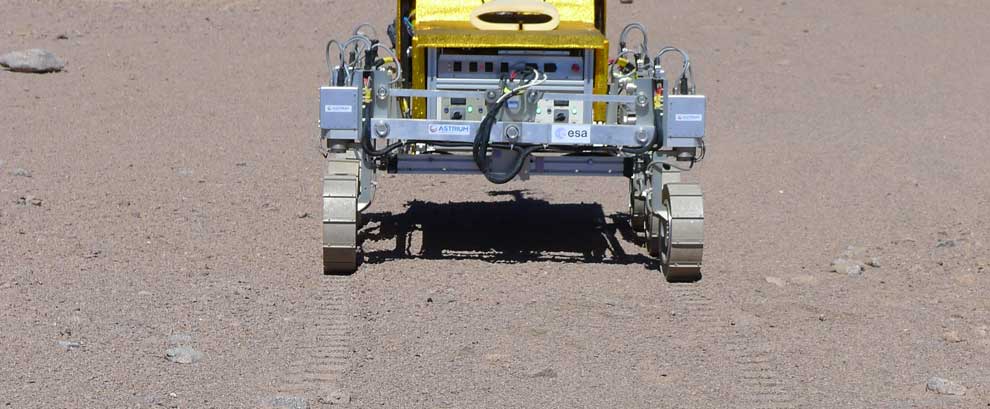 SAFER rover's first tracks in Atacama Desert